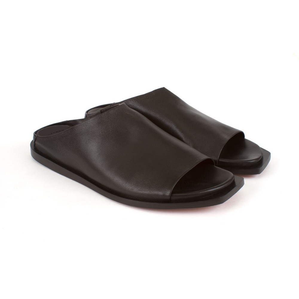 EILEEN SHIELDS SAGE  Glove Nappa Black Slippers Sandals Size 39 (8.5)